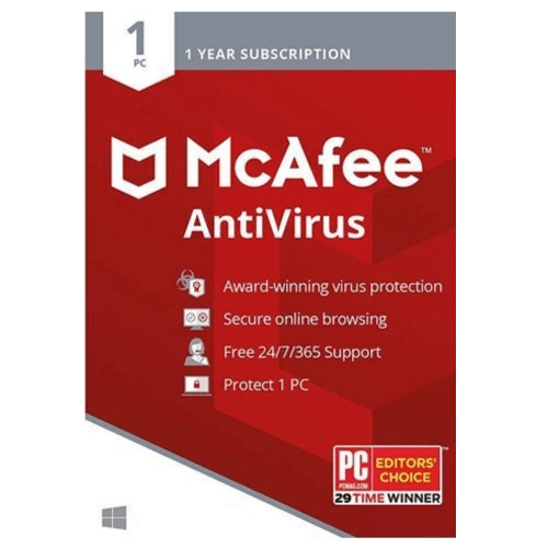 McAfee Antivirus – 1-Year / 1-PC